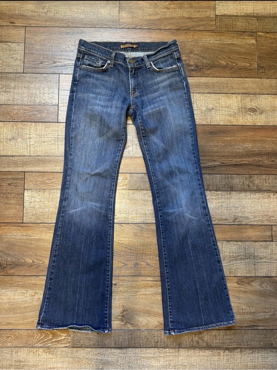Arden B Denim - Arden B. Wide Leg Flare Jeans Dark Blue Denim Low Rise Womens Size 4
